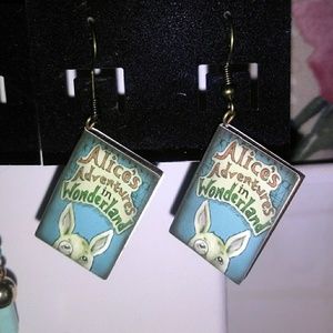 Alice in Wonderland Mini Book Earrings
